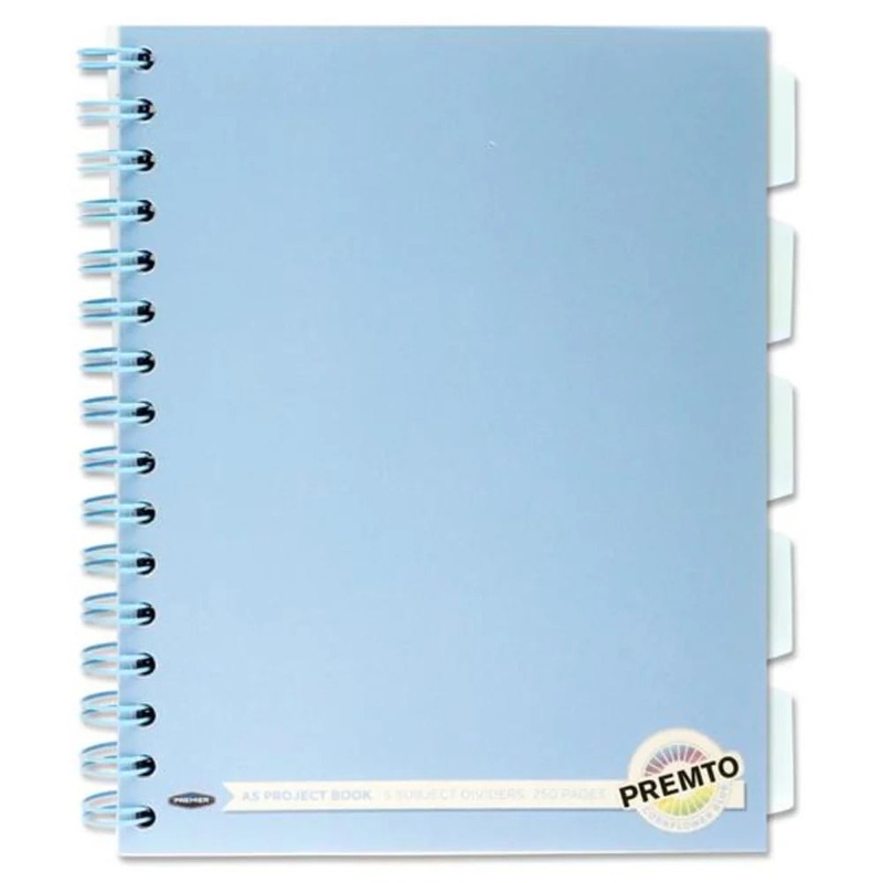 PREMTO Pastel A5 250-Page PP 5-Subject Notebook