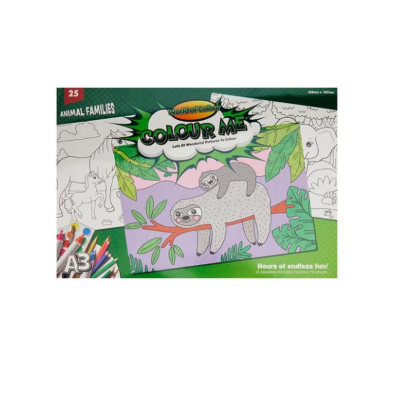 World of Colour A3 Colouring Book 25 Sheets
