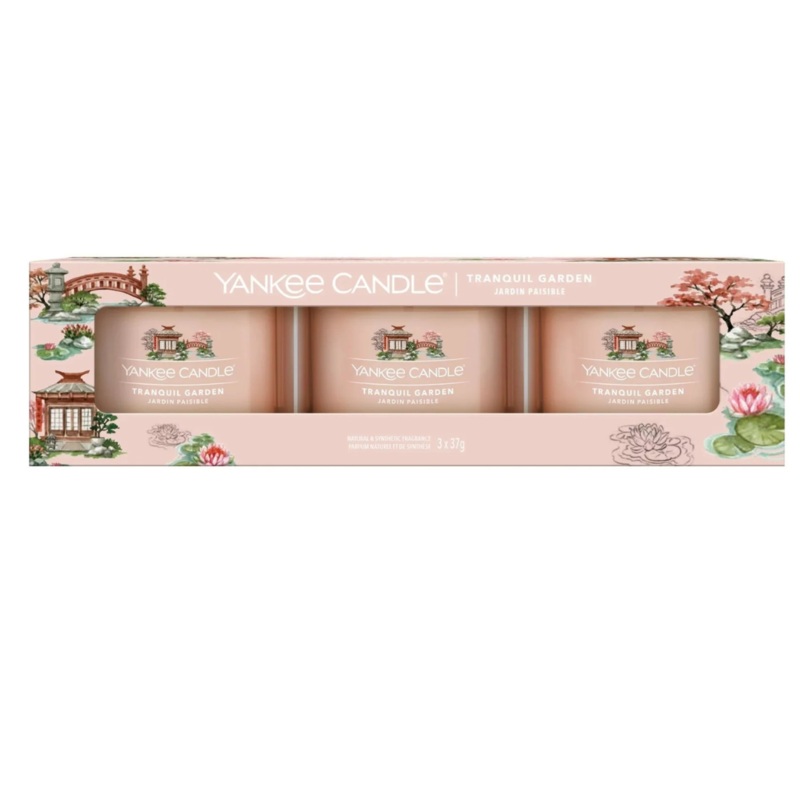 Yankee Candle Tranquil Garden  Set of 3 Votive Candles