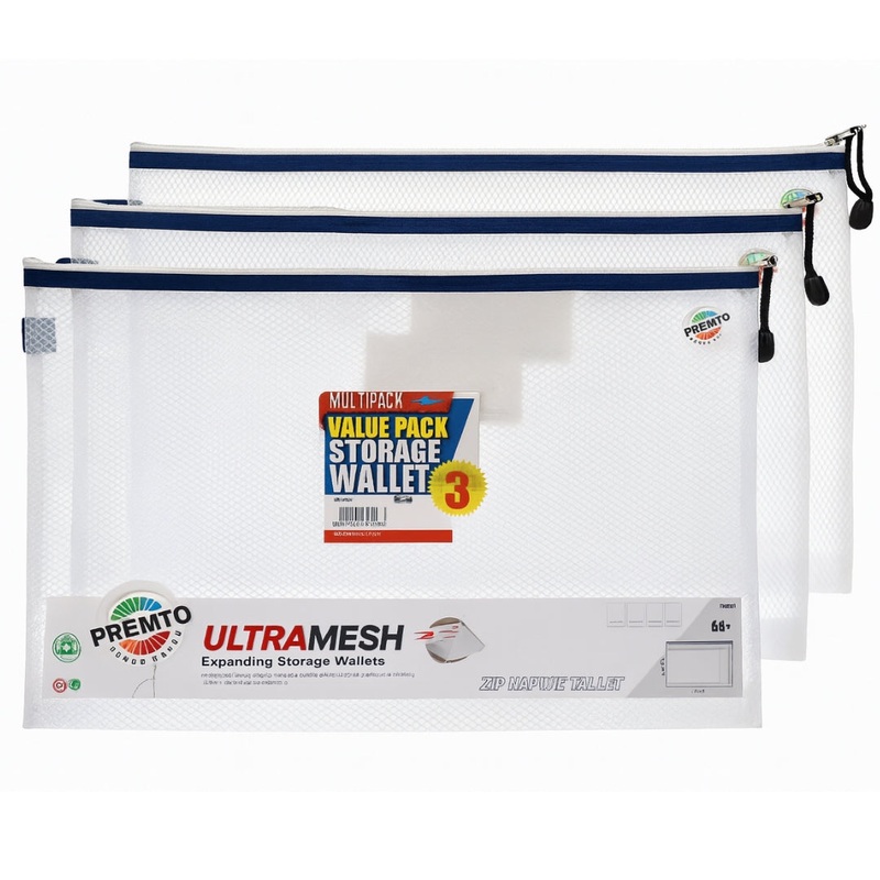 3pk Clear B4+ Ultramesh Expanding Wallets