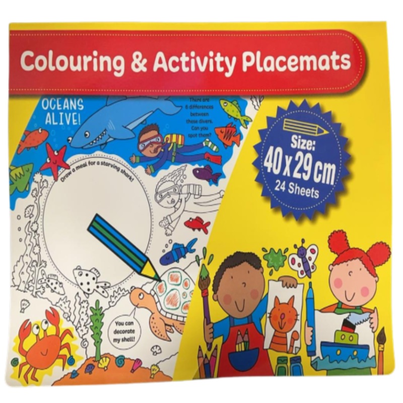 Coloring & Activity Placemats  24 Pages